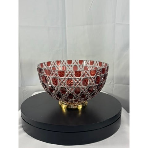 Faberge Court Collection Ruby Red Overlay Crystal Bowl, Presentation Box and Certificate of Authentication For Sale In Cleveland - Image 6 of 9