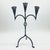 Hand Forged Iron Candelabra 27″ (68cm) Antique Copper Finish 3-Arm Wide Tulip Centerpiece Decor For Sale - Image 4 of 5