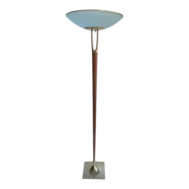 1960s Mid Century Gerald Thurston Laurel Wishbone Floor Lamp For Sale