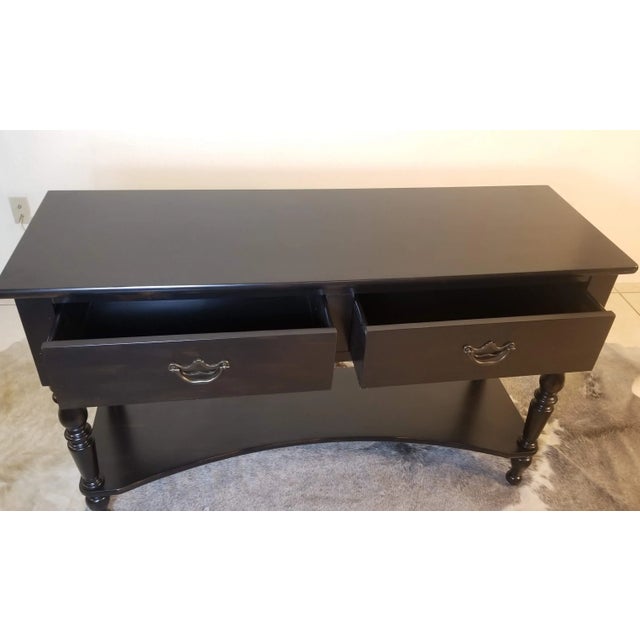 Final Clearance Ralph Lauren Equestrian Collection Distressed Ebony Sideboard Console of Late 20th Century For Sale - Image 11 of 12
