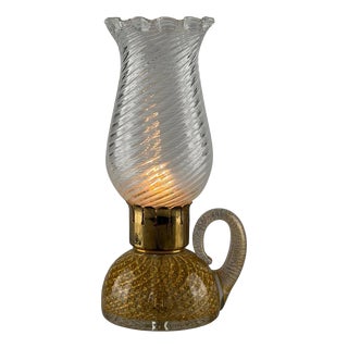 Art Deco Murano Gold Glass Table Lamp by Archimede Seguso, 1940s For Sale
