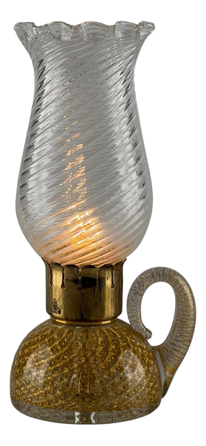 Art Deco Murano Gold Glass Table Lamp by Archimede Seguso, 1940s