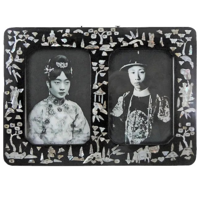 Black Early 20th Century Papier Mache Double Picture Frame For Sale - Image 8 of 8