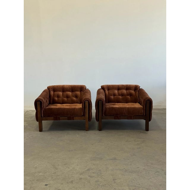 W37 D37 H25.5 SW26 SD21 SH17 AH22 Custom made lounge chairs made from solid wood with a dark walnut stain. Purchase our...