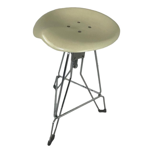 Vintage Industrial Bar Stool with Tractor Seat by Yasu Sasamoto for Dulton For Sale