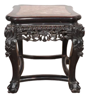 Chinese Carved Side Table, 1890s