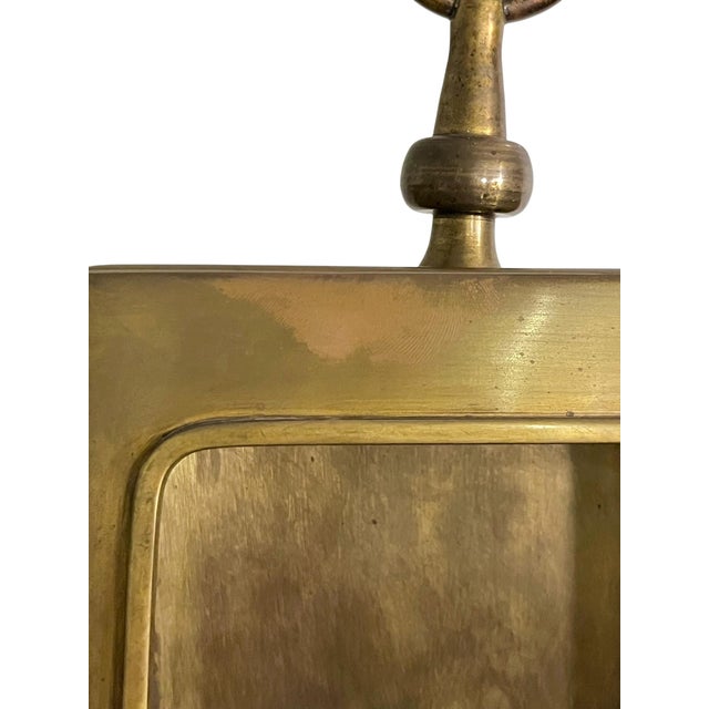 Vintage Edward Alden Brutalist Brass-Tone Metal Wall Curio Shelf Cabinet, Hong Kong, Signed For Sale - Image 6 of 17