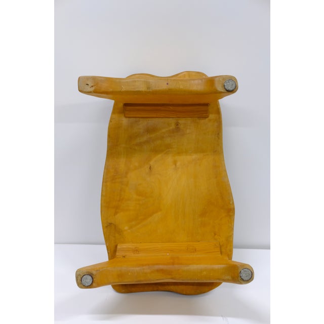 Wood 1970s Organic Modern Live-Edge Wood Footstool For Sale - Image 7 of 8