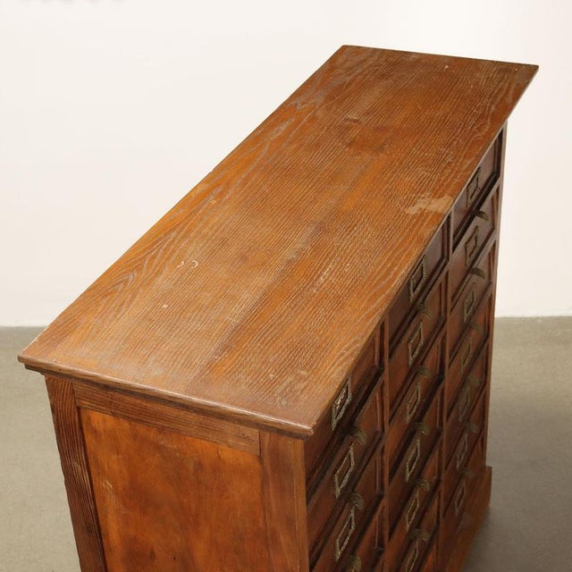 Brown Vintage Filing Cabinet in Oak For Sale - Image 8 of 10