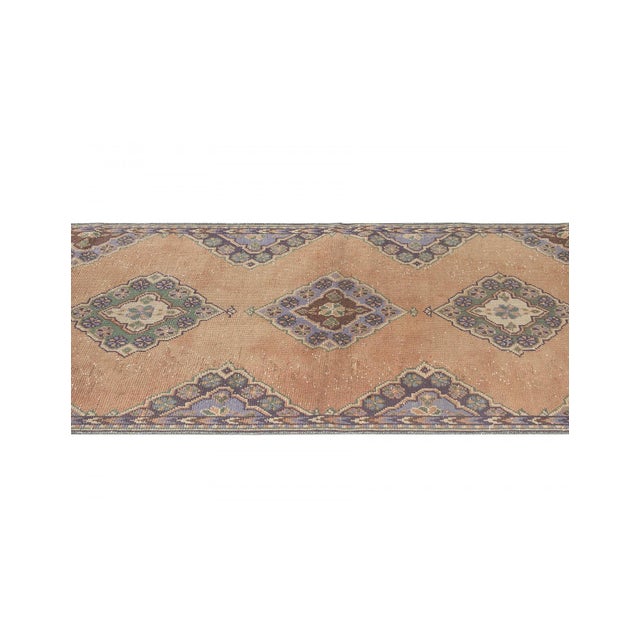 Mid-Century Modern Vintage Turkish Decorative Runner Rug For Sale - Image 3 of 6