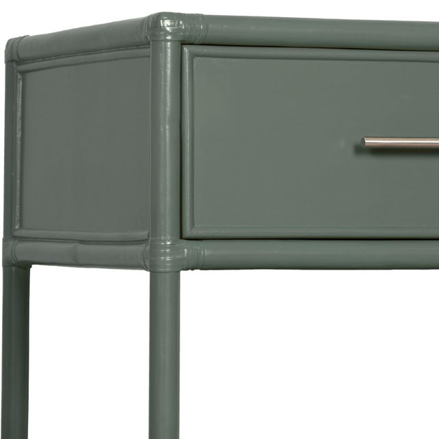 David Francis Olympia One-Drawer Nightstand in Evergreen For Sale - Image 4 of 9