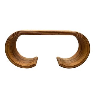 Pencil Reed Bamboo Waterfall Console Table in the Style of Karl Springer For Sale