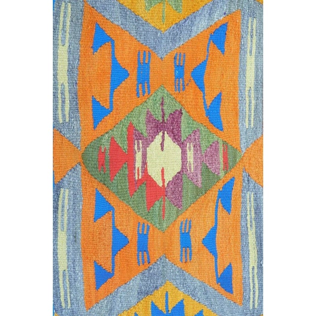 Tan 1960s Colorfull Bohemian Kilim Rug - 68"x107" For Sale - Image 8 of 11