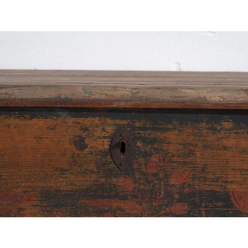 Antique Folk Art Trunk For Sale - Image 9 of 11