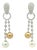 11mm South Sea Pearl Diamond 18k White Gold Huggie Drop Dangle Earrings, A Pair For Sale
