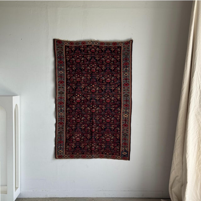 1980s Vintage Middle Eastern Rug with Pink and Blue Floral Patterns, 1980s For Sale - Image 5 of 18