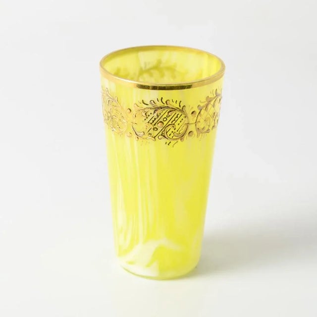 1920s Yellow Spatter Glass Tumbler from Franz Welz, 1900s For Sale - Image 5 of 6