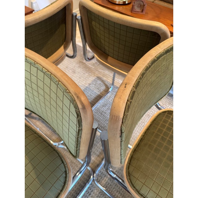 Green A Classic Set of 4 Cesca Style Barstools in the Style of Marcel Breuer, Circa 1970s–80s. For Sale - Image 8 of 12