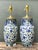Vintage Asian Blue and White Floral Lamps - A Pair For Sale - Image 10 of 12