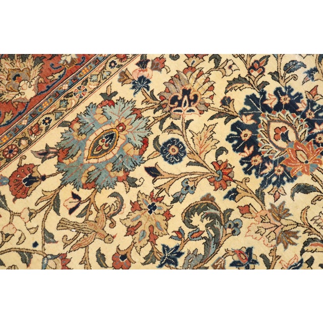 Antique Zabihi Collection Persian Qum Room Size Rug For Sale - Image 10 of 11