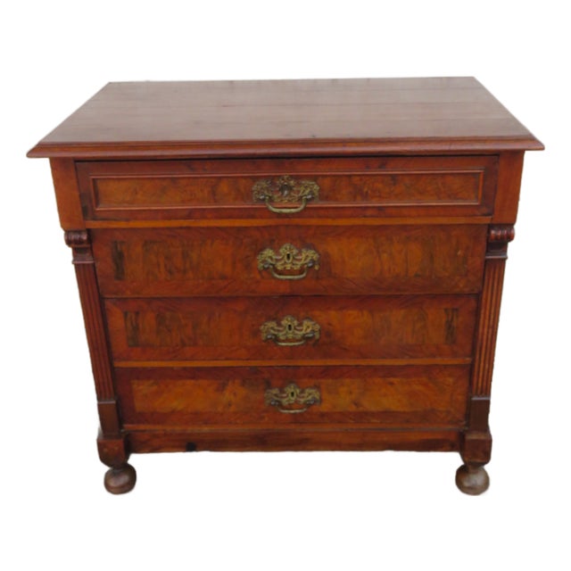 Early 1800s Burlwood Low Dresser 6231 For Sale