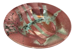 Large Italian Fruit Bowl in Glazed Ceramics by Leandro Lega for Lega Faenza, 1970s