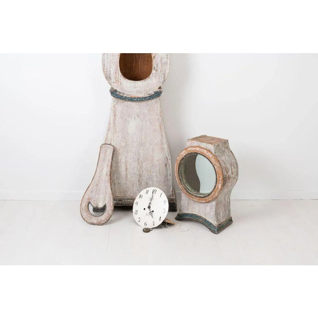 Swedish Long Case Clock in Painted Pine For Sale - Image 10 of 11