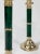 Hollywood Regency Vintage Brass and Faux Malachite Candlestick Holder Pair For Sale - Image 3 of 6