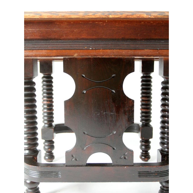 Antique Jacobean Revival Barley Twist Square Table For Sale - Image 6 of 18