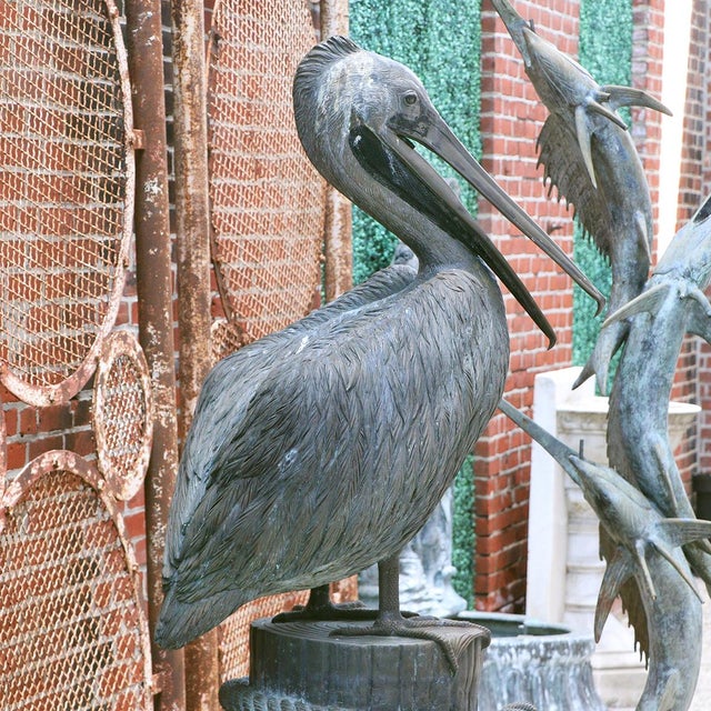 Late 20th Century Monumental Nautical Bronze Fountain of Pelican on Piling. For Sale In Philadelphia - Image 6 of 8