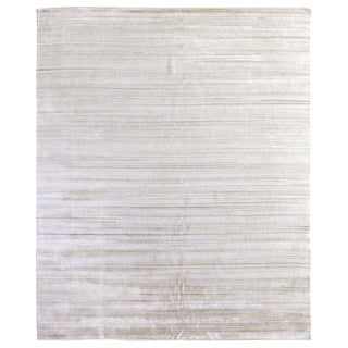 Exquisite Rugs Creil Hand loom Bamboo/Silk Ivory Rug-9'x12' For Sale