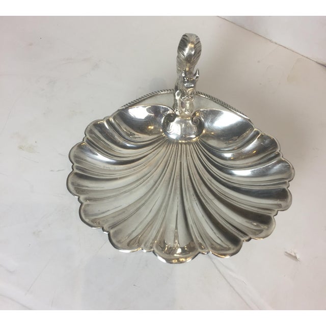 Mid-Century Modern Silver Plated Georges Shell Shape Candy Dish with ...