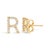 Expertly crafted to symbolize individuality and grace, this exquisite "R" initial stud earring is fashioned from radiant...