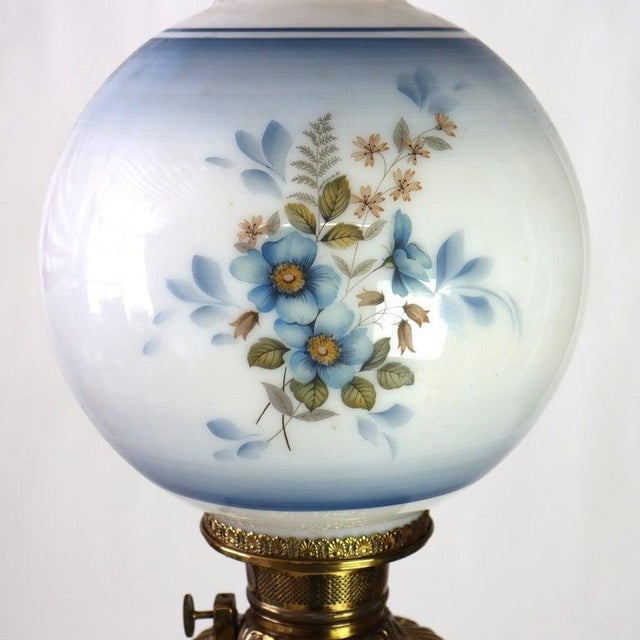 1900 - 1909 Antique Classical Brass & Figural Silver Gilt Bronze Converted Gass Lamp C1900 For Sale - Image 5 of 13