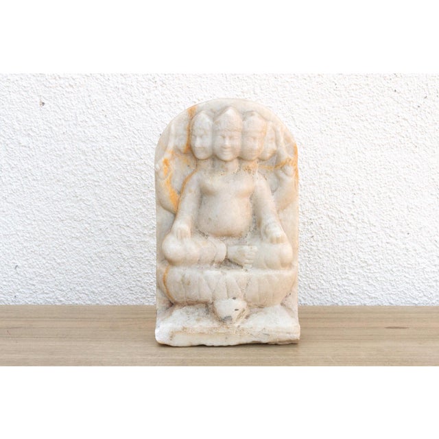 Indian Antique White Marble Indian Deity Sculpture For Sale - Image 3 of 11