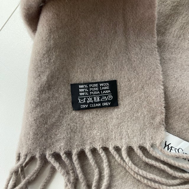 Yves Saint Laurent Grey Solid 100% Wool Scarf | Chairish