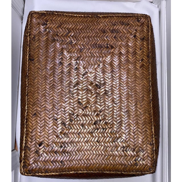 Asian Antique Vintage Wicker Large Size Storage Box, Philippines For Sale - Image 3 of 9