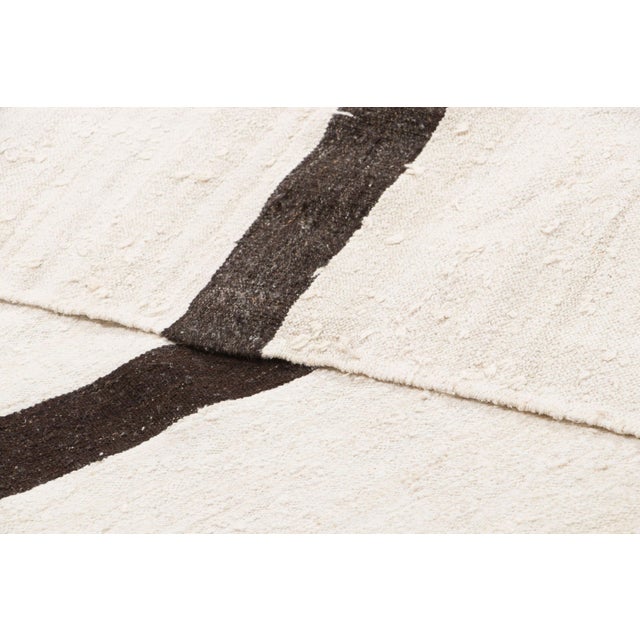Textile Vintage Turkish Kilim Hemp Rug With Stripes by Rug & Kilim, 1950-1959 For Sale - Image 7 of 9