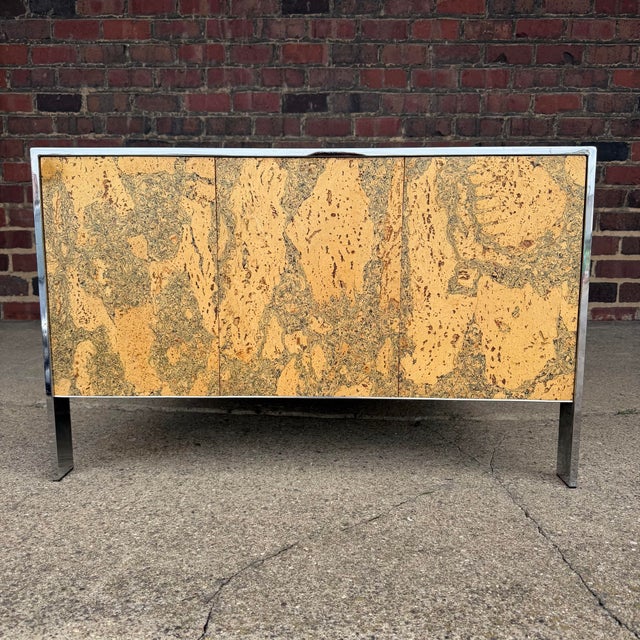 Adrian Pearsall Chrome & Cork Loveseat Sofa for Craft Associates (2 of 2) For Sale In Cleveland - Image 6 of 12
