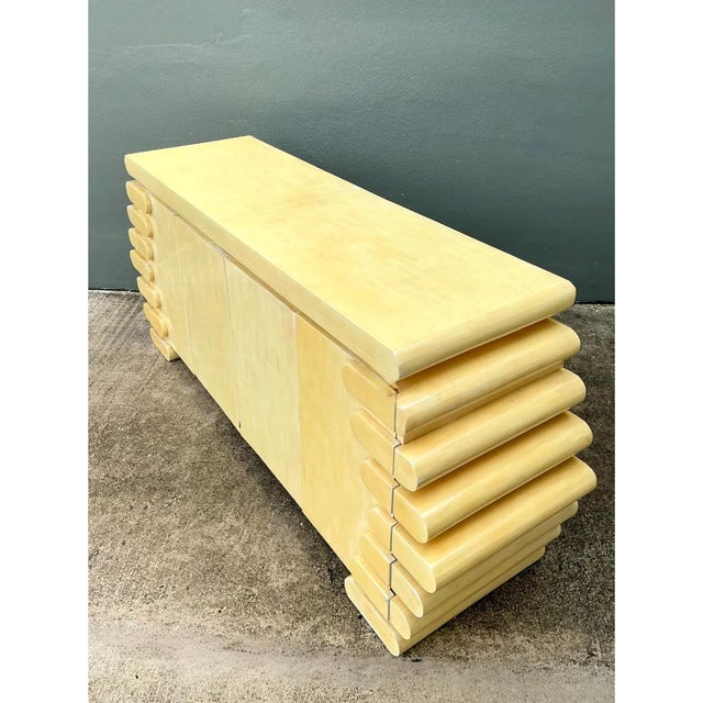 Late 20th Century Vintage Columbian Tessellated Bone Stacked Credenza For Sale - Image 5 of 14