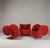 Mid-Century Modern Virgola Red Chairs by Yaacov Kaufmann for Arflex, 1991, Set of 3 For Sale - Image 3 of 13
