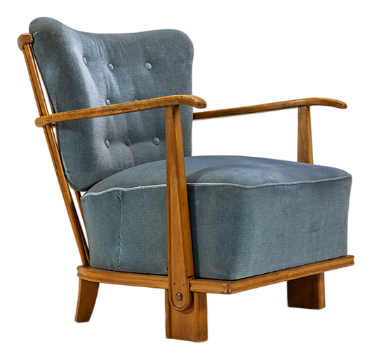 Model 1590 Lounge Chair by Fritz Hansen, Denmark, 1940s | Chairish