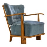 Model 1590 Lounge Chair by Fritz Hansen, Denmark, 1940s For Sale