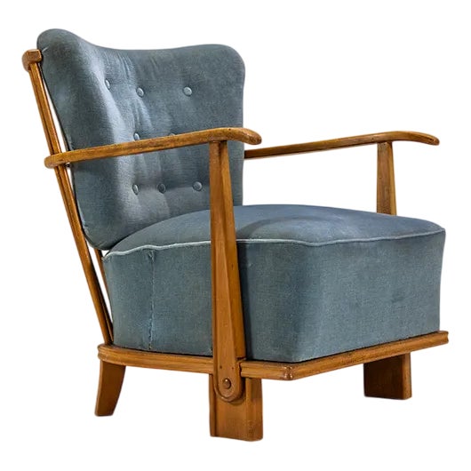 Model 1590 Lounge Chair by Fritz Hansen, Denmark, 1940s | Chairish