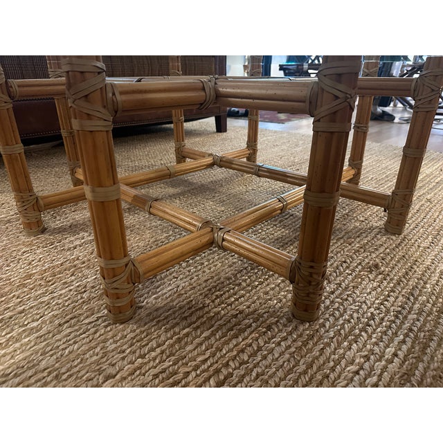 Vintage Bamboo & Glass Coffee Table For Sale - Image 13 of 14