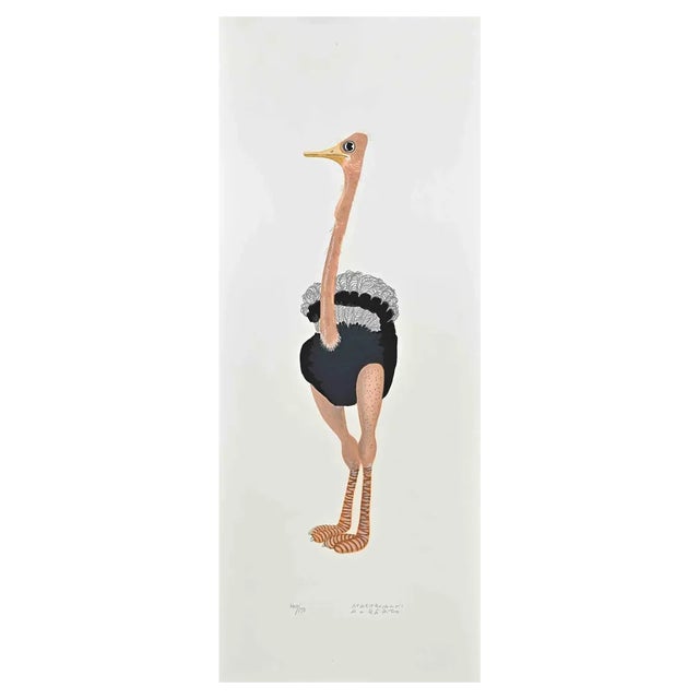 Alberto Mastroianni, Ostrich, Lithograph, 1970s For Sale
