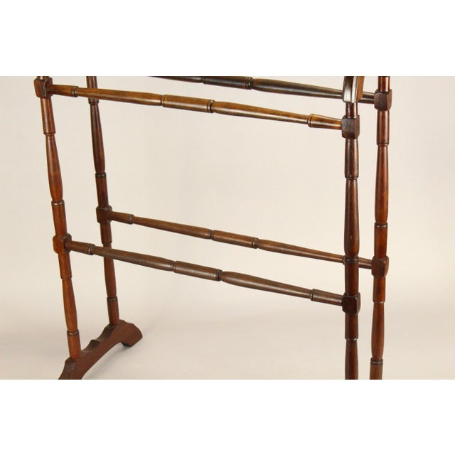 19th Century 19th C. Victorian Quilt / Blanket Rack Stand Arched Turned Wood, New England For Sale - Image 5 of 16