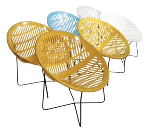 Vintage Solair Plastic and Metal Patio Chairs - Set of 6