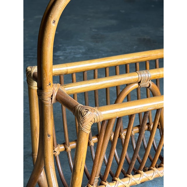 1970s Bamboo and Reed Magazine Rack For Sale In Philadelphia - Image 6 of 9