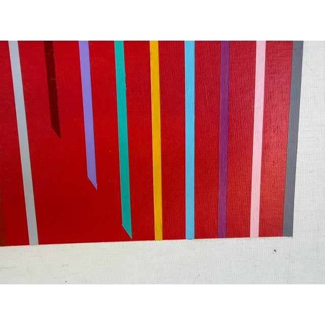 Paint 1981 Hard Edge Acrylic on Board Signed Millie Forster For Sale - Image 7 of 9